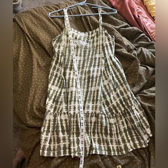 Urban Outfitters Green Tie Dye Summer Spaghetti Strap Dress Mini Tiered Loose - Picture 5 of 6